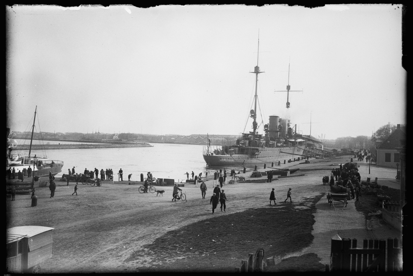 The light cruiser Hr. Ms. Sumatra moored at Den Helder